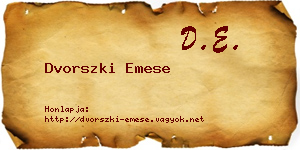 Dvorszki Emese névjegykártya