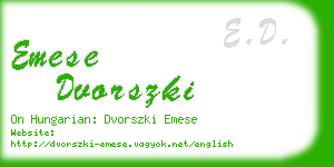 emese dvorszki business card